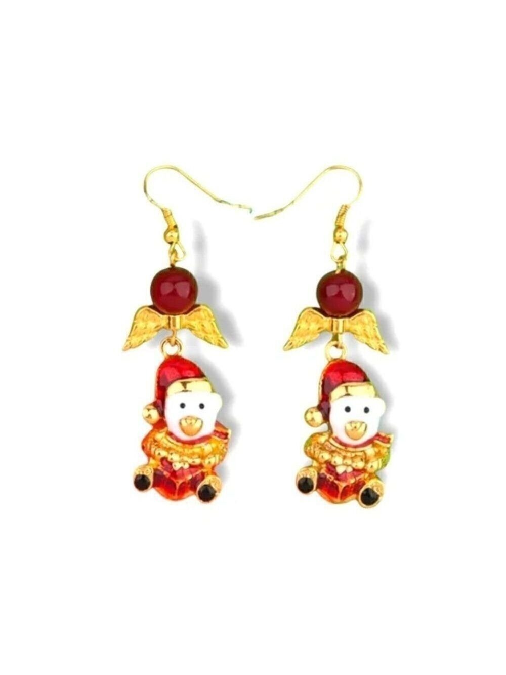 Gold Christmas Dangle Earrings